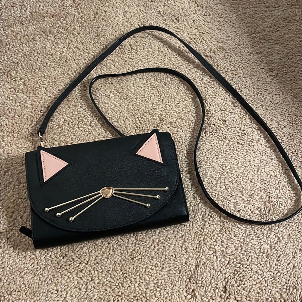 Kate Spade Black Cat Wallet on Chain